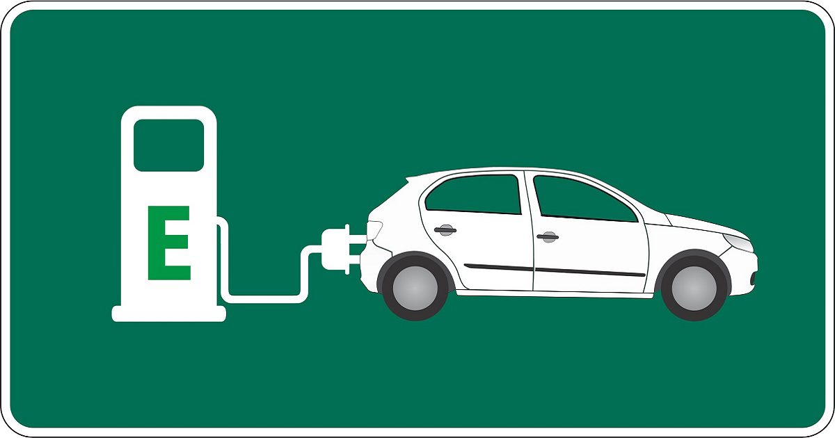 Electric car charging sign